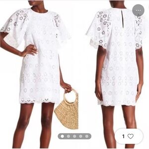 KATE SPADE Spice Things Up White Eyelet shift lightweight Dress Size XS